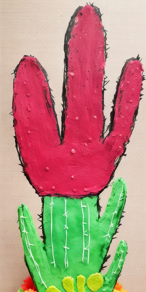 Cactus Handprint childrens crafts
