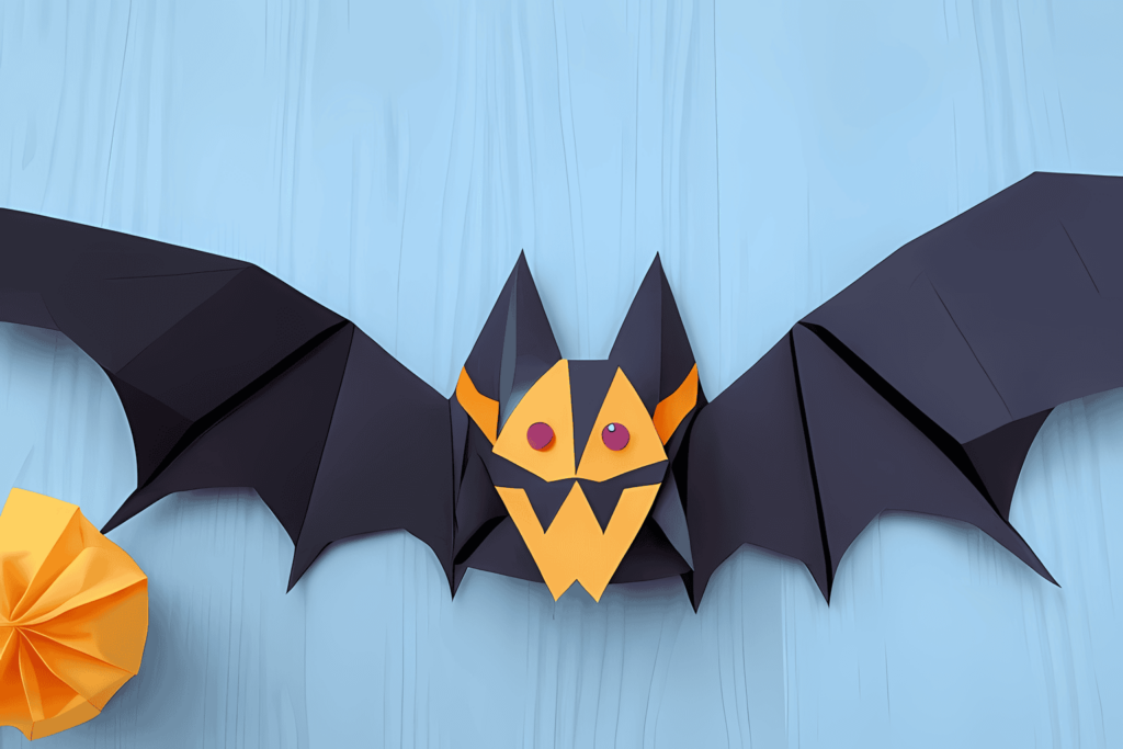 DIY Paper Bat Craft made for Preschoolers