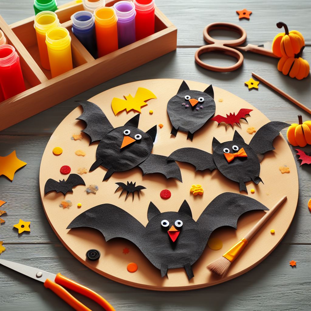 DIY Paper Bat Craft made for Preschoolers