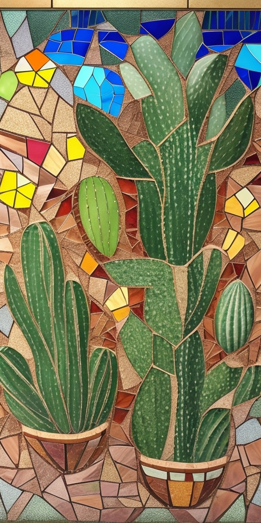Mosaic cactus Art Design Trends  2023