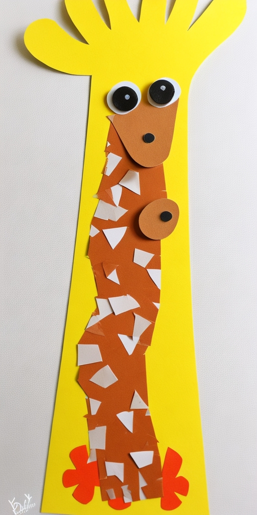 Paper Handprint card Giraffe Kid Craft