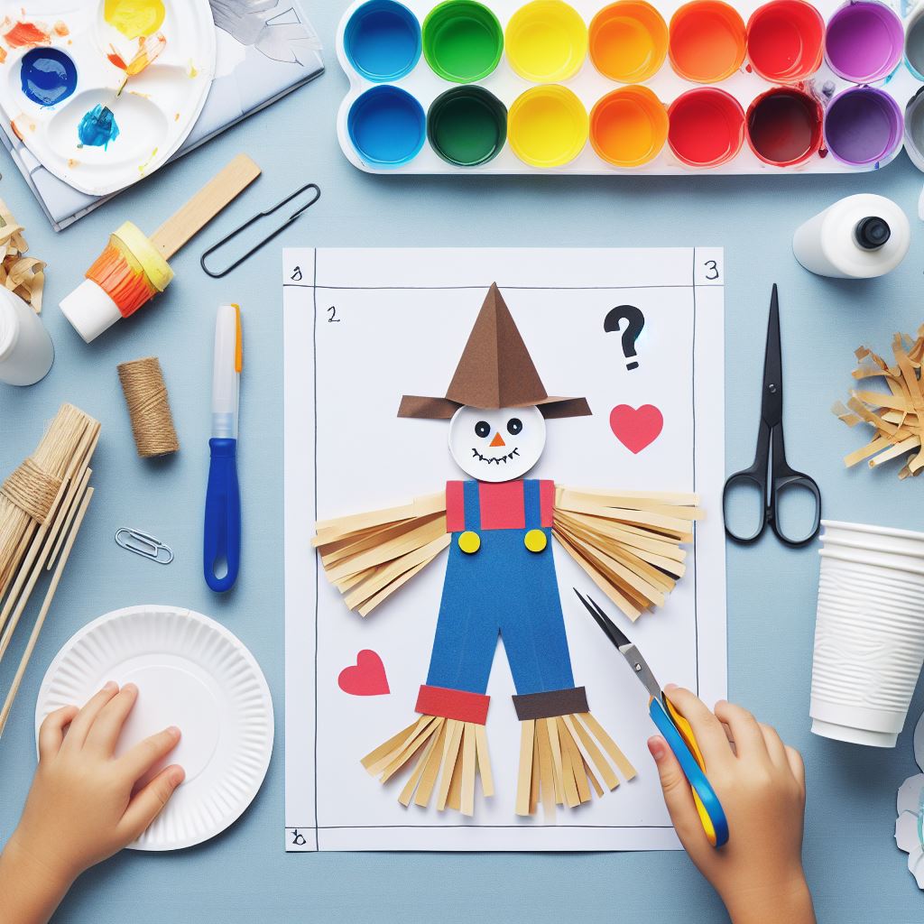 Paper can Scarecrow Craft for preschoolers