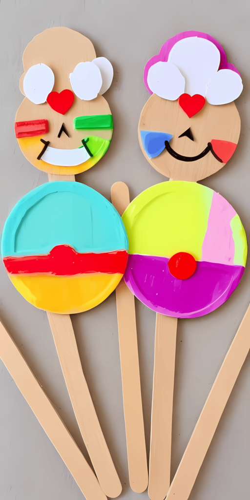 Rainbow Popsicle Sticks children craft