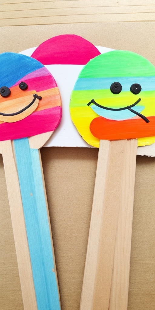 Rainbow Popsicle Sticks children craft