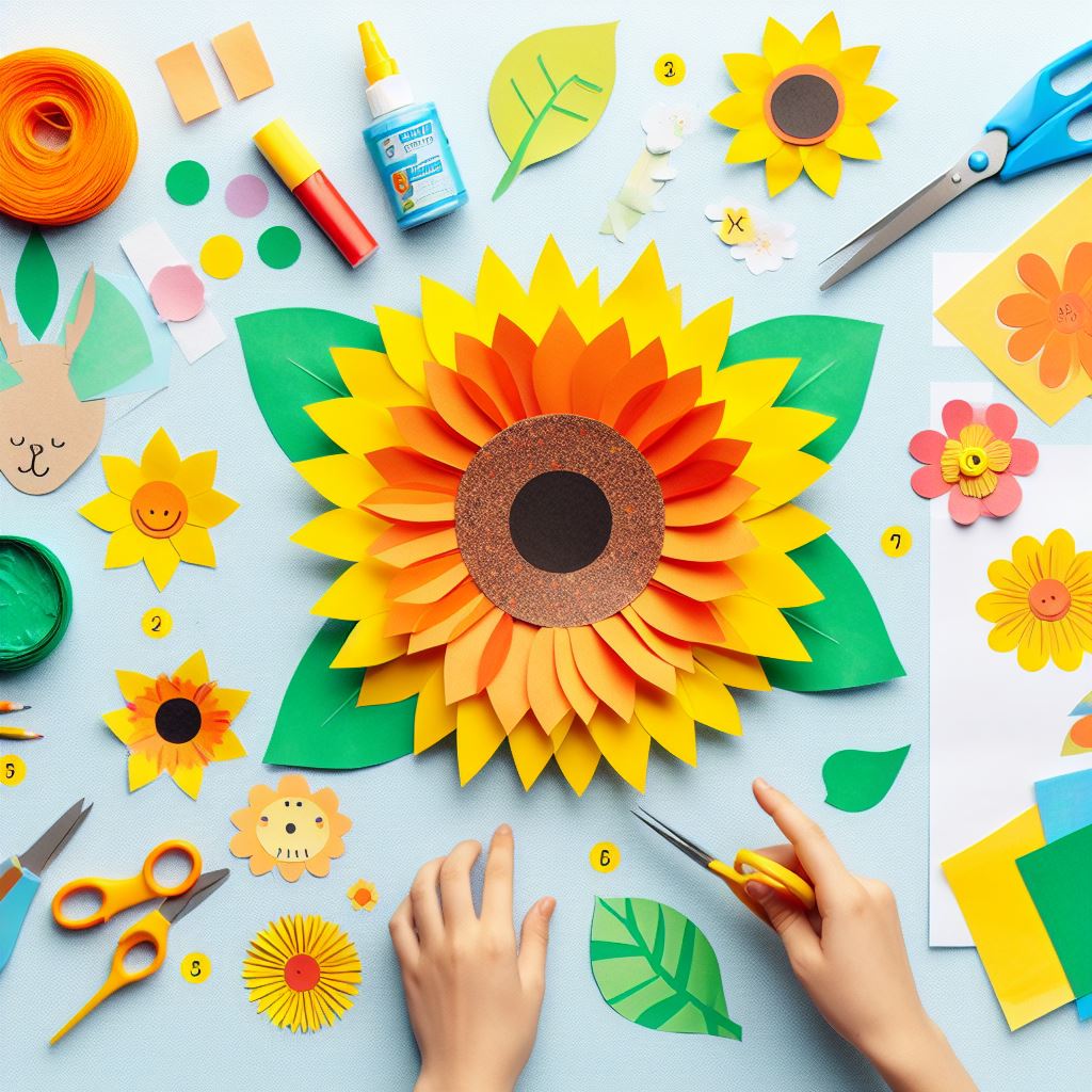 Sunflowers paper Craft for Preschoolers