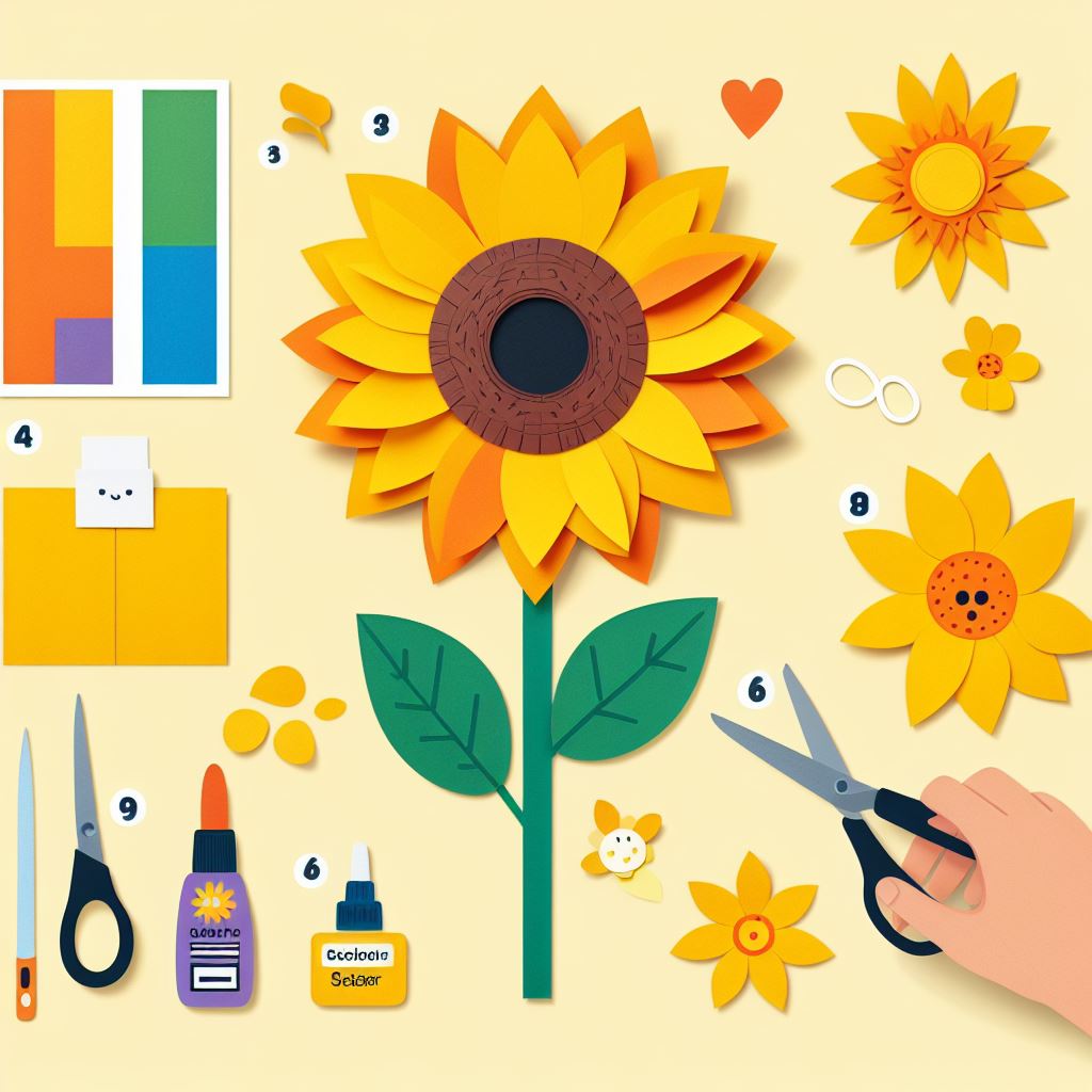 Sunflowers paper Craft for Preschoolers