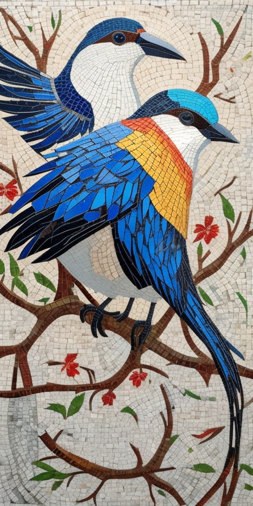 bird design mosaic art 